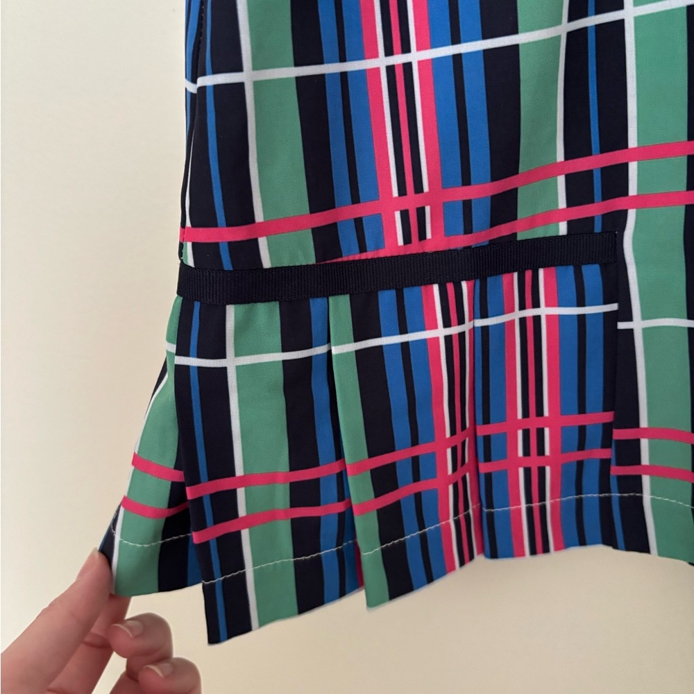 Women's Plaid Golf Skort - Blue, Green & Pink - Picture 2 of 4